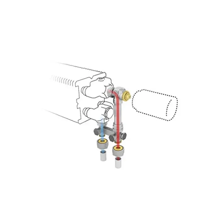Jaga Aansluitset 184 Met Jaga Deco Thermostaatkop Zwart (ab) - 18/1 - Naar Vloer | Aansluitset